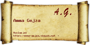 Amma Gejza névjegykártya